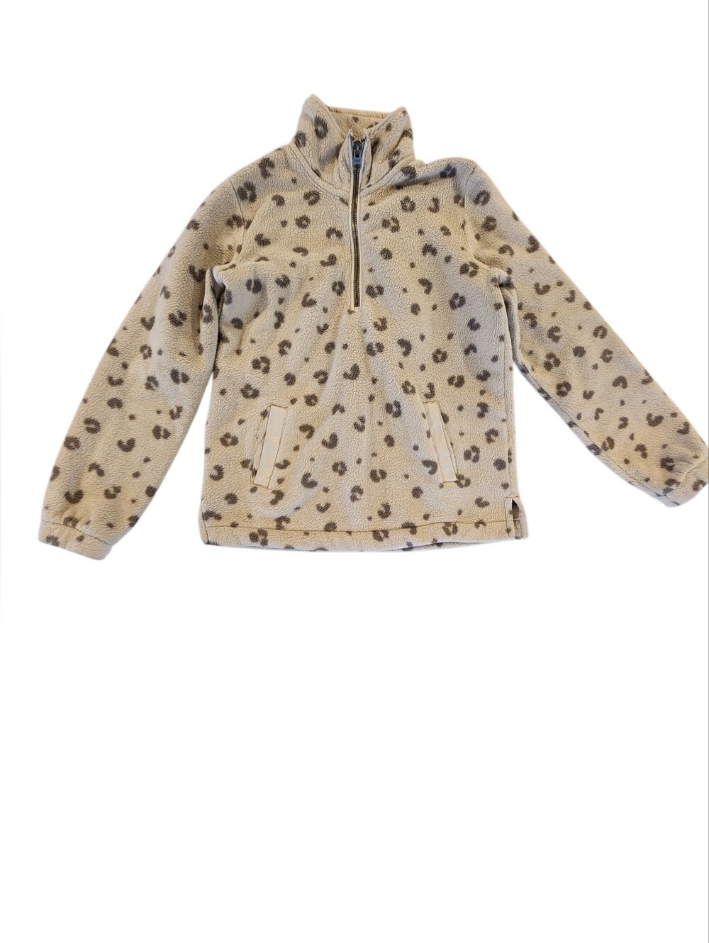 Abercrombie & Fitch - Leopard Sherpa 1/4 Sweater - Women's Size Small